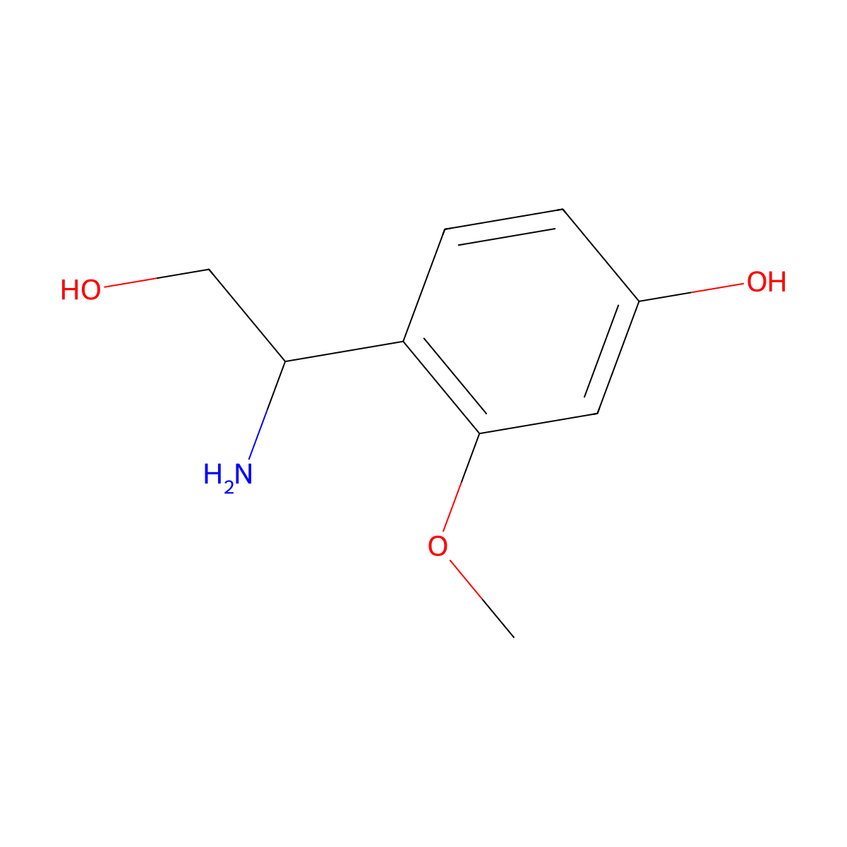 4-[(1S)-1-amino-2-hydroxyethyl]-3-methoxyphenol molecular structure, CAS 1213142-66-5