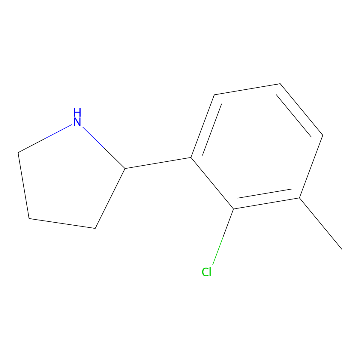 (R)-2-(2-Chloro-3-methylphenyl)pyrrolidine molecular structure, CAS 1213144-23-0