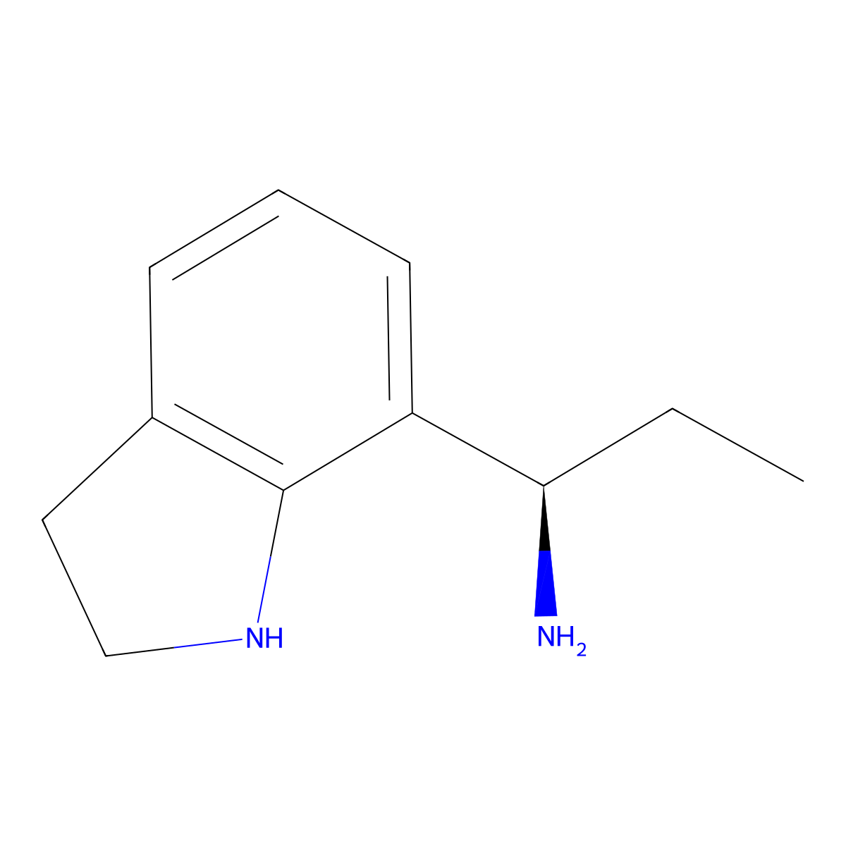 (1R)-1-(2,3-dihydro-1H-indol-7-yl)propan-1-amine molecular structure, CAS 1213148-89-0