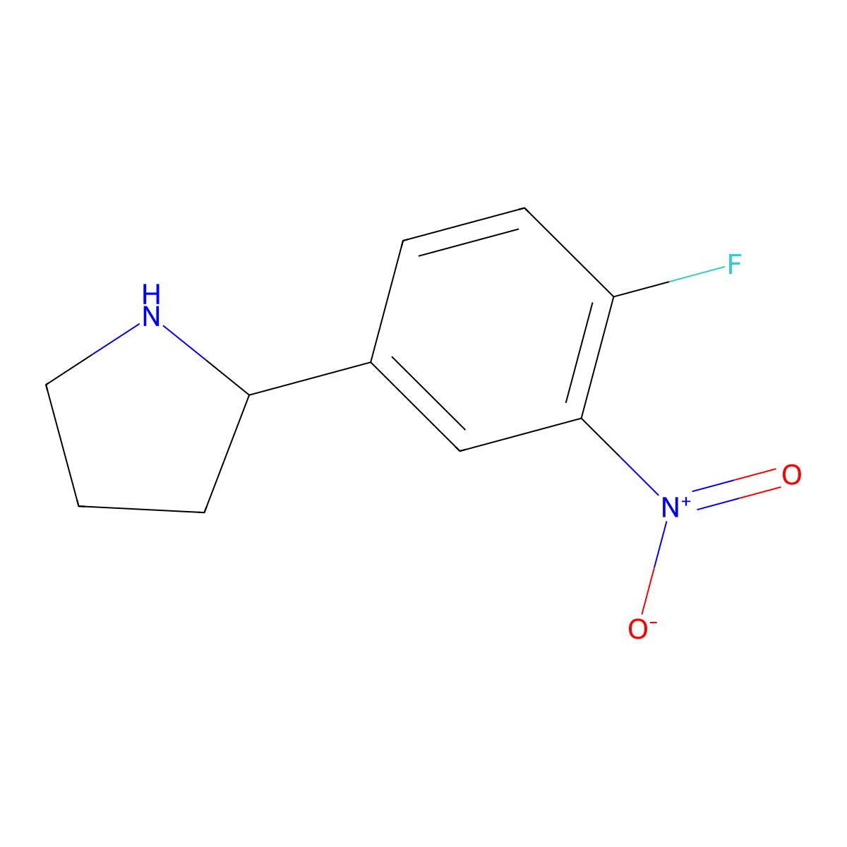 (S)-2-(4-Fluoro-3-nitrophenyl)pyrrolidine molecular structure, CAS 1213149-57-5