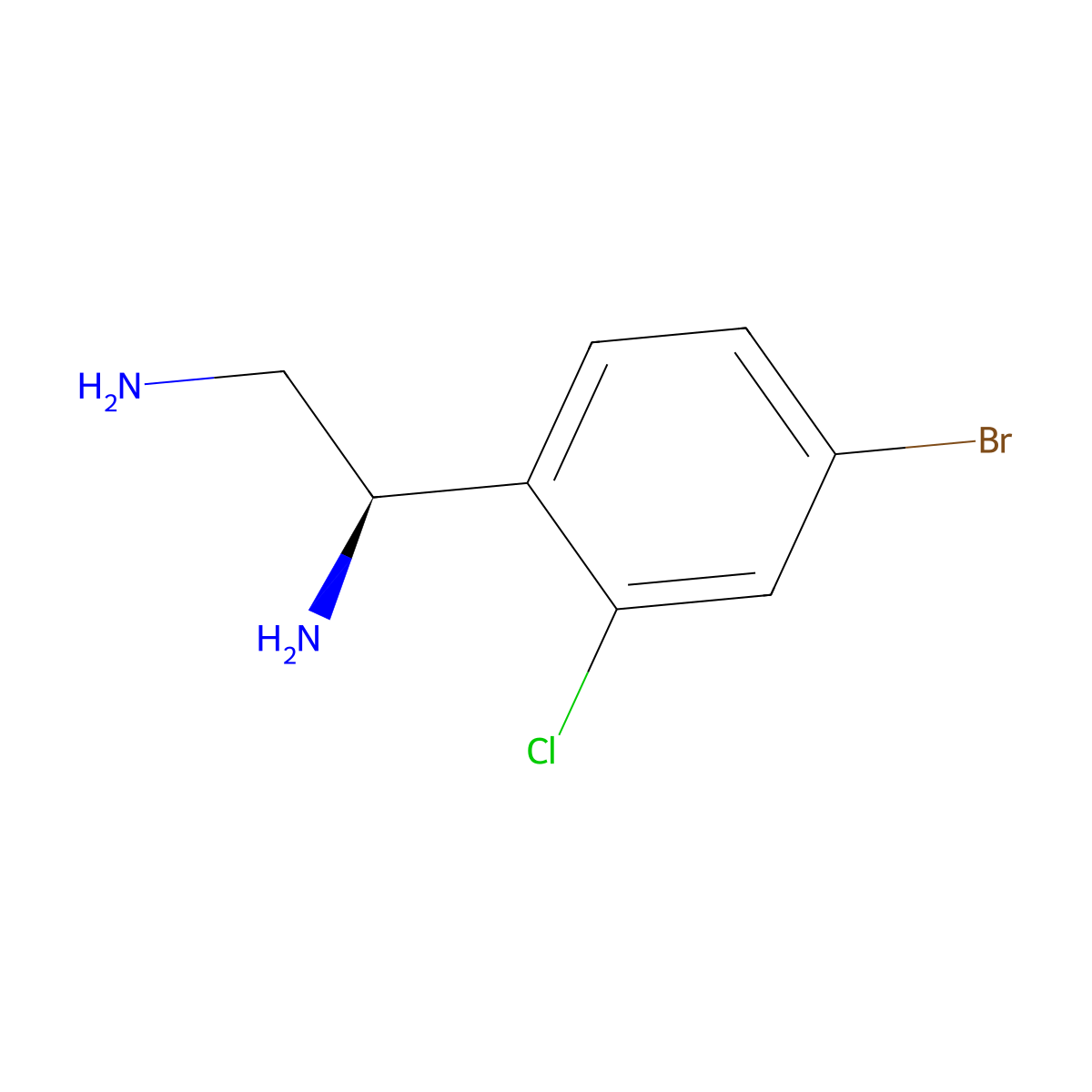 (1R)-1-(4-Bromo-2-chlorophenyl)ethane-1,2-diamine molecular structure, CAS 1213149-72-4