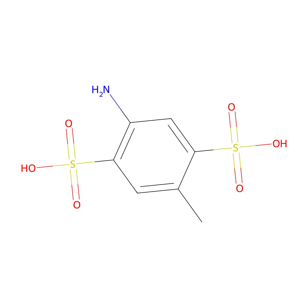 1,4-Benzenedisulfonic acid, 2-amino-5-methyl- molecular structure, CAS 121315-23-9