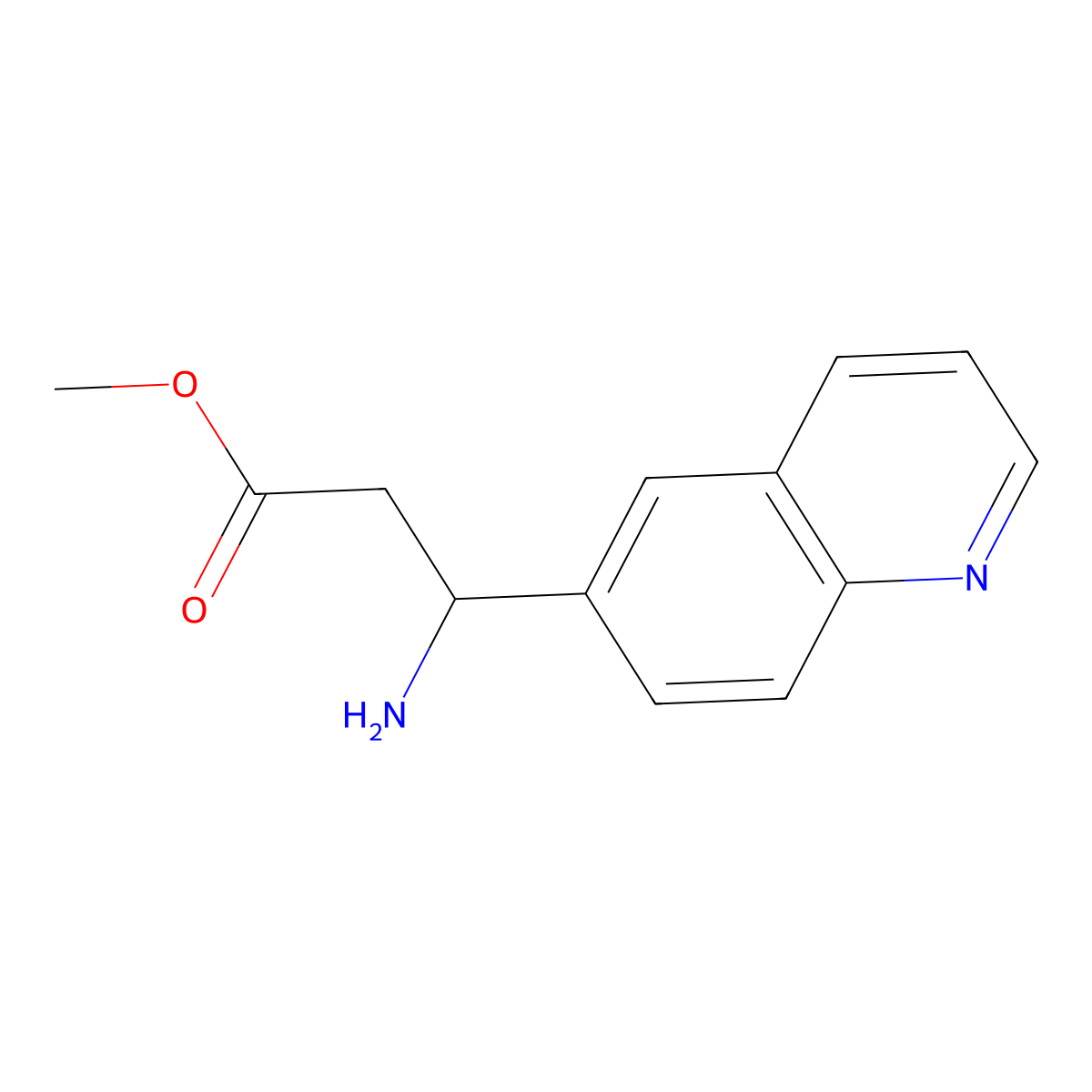 Methyl (s)-3-amino-3-(quinolin-6-yl)propanoate molecular structure, CAS 1213150-18-5