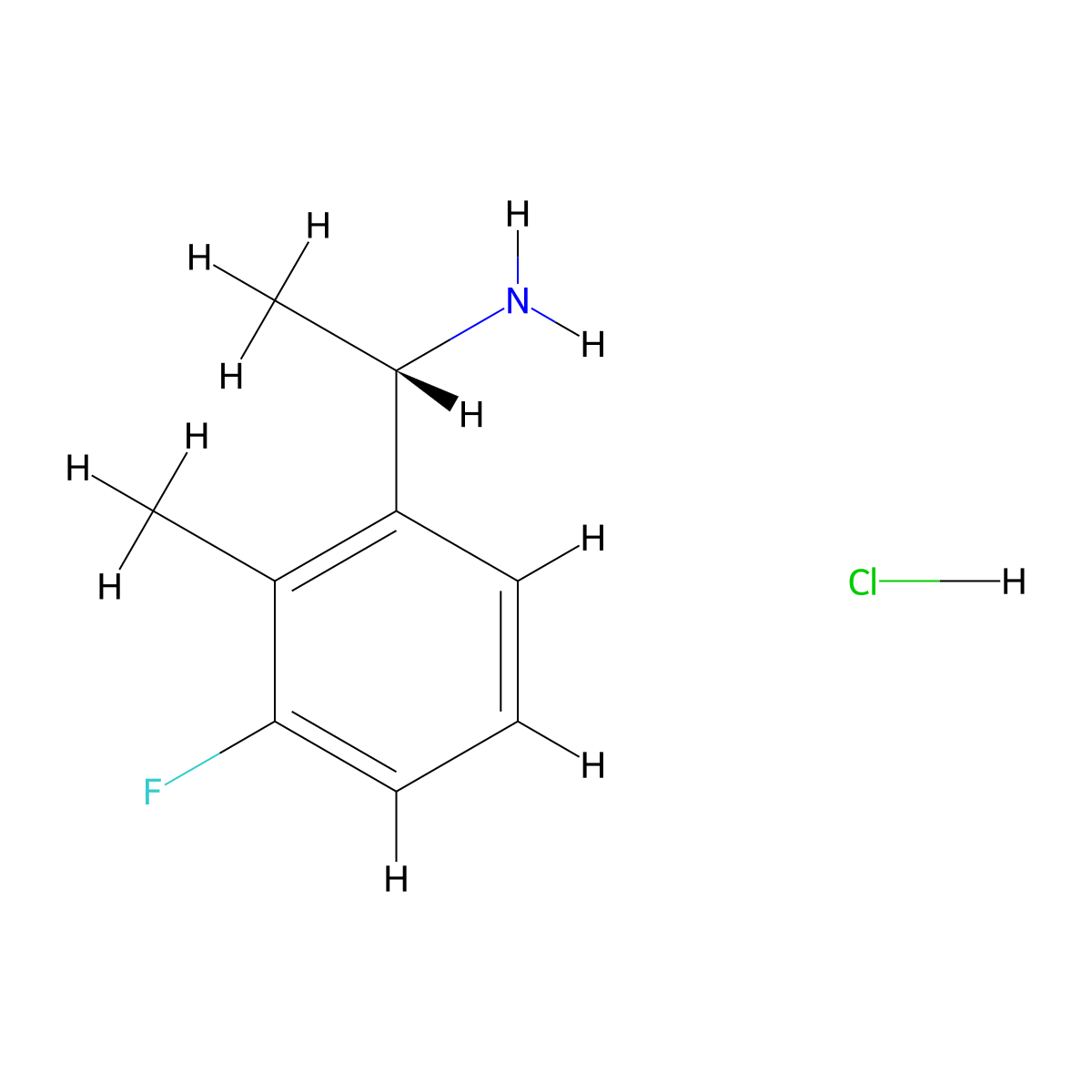 (1s)-1-(3-Fluoro-2-methylphenyl)ethylamine hydrochloride molecular structure, CAS 1213151-50-8