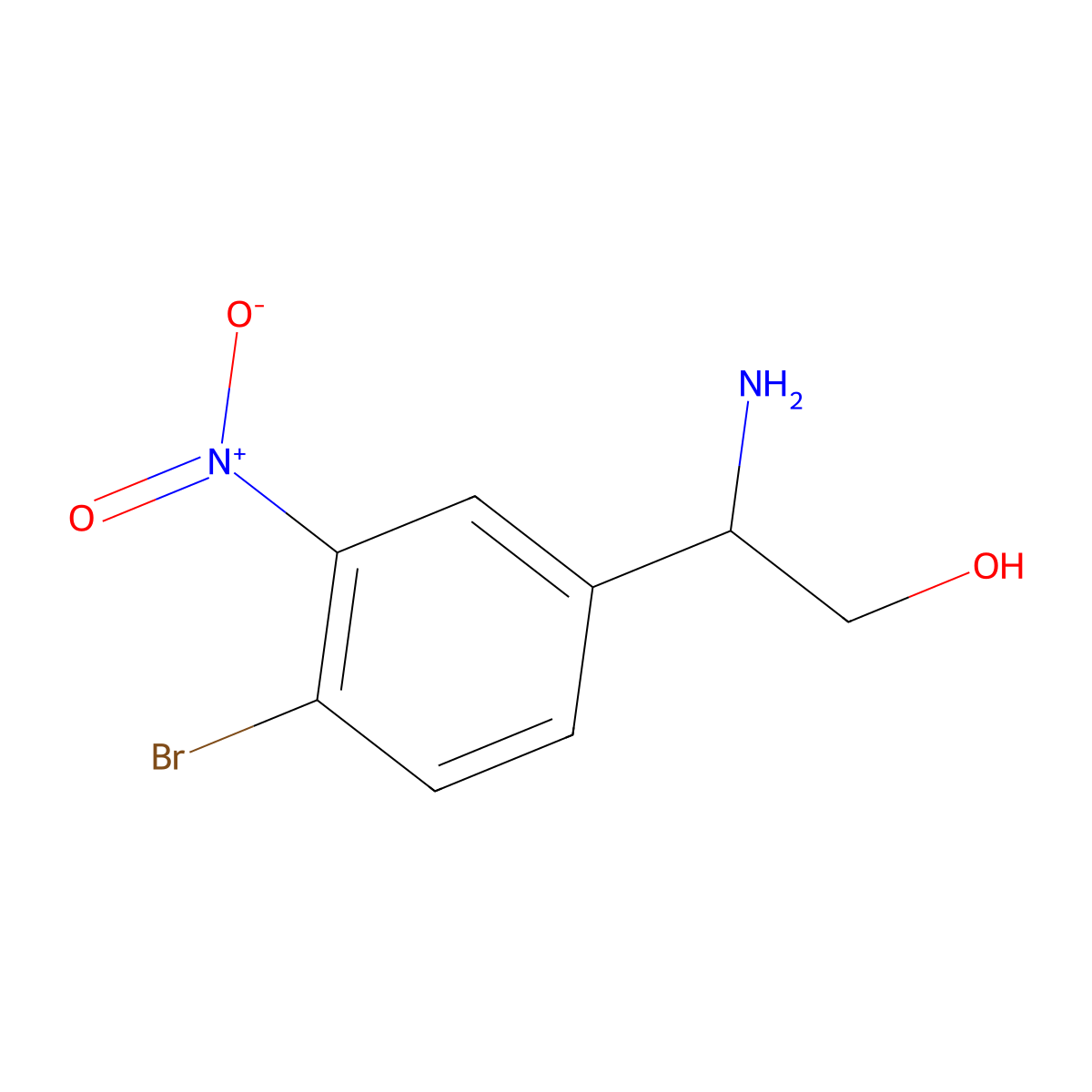 (2R)-2-Amino-2-(4-bromo-3-nitrophenyl)ethan-1-OL molecular structure, CAS 1213152-06-7