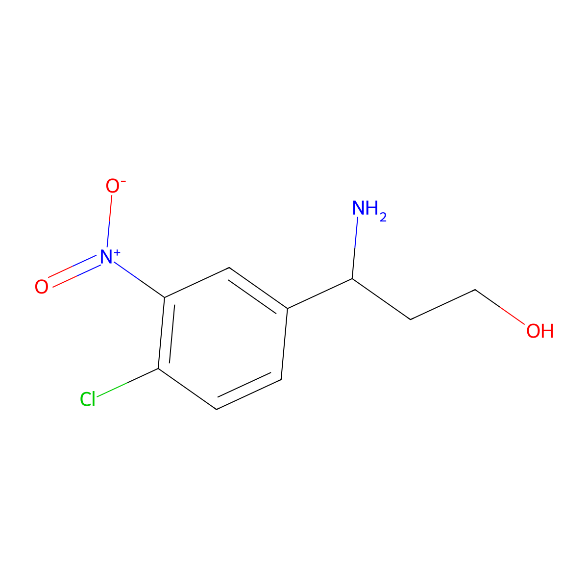 (3S)-3-amino-3-(4-chloro-3-nitrophenyl)propan-1-ol molecular structure, CAS 1213152-24-9