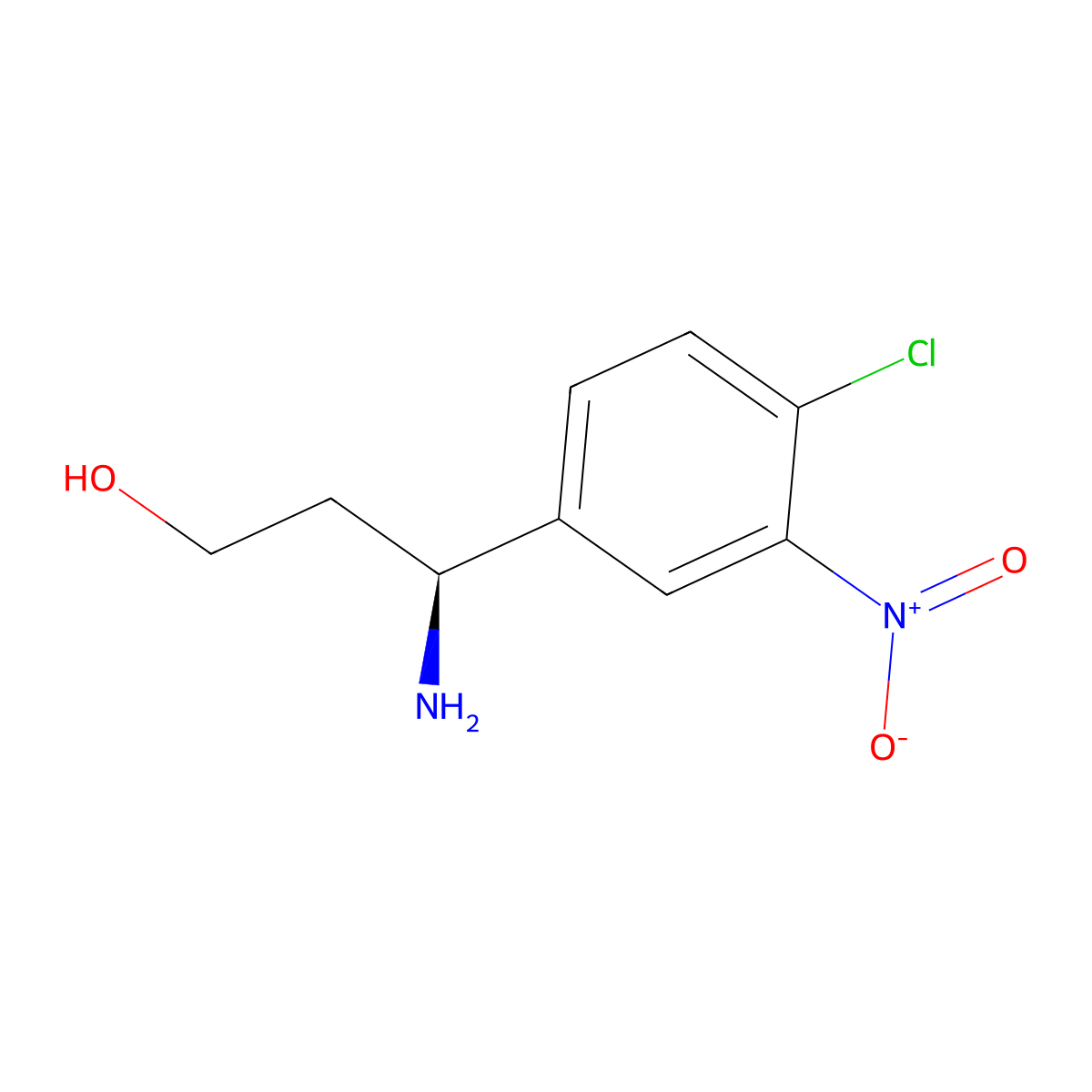 (3S)-3-amino-3-(4-chloro-3-nitrophenyl)propan-1-ol molecular structure, CAS 1213152-24-9