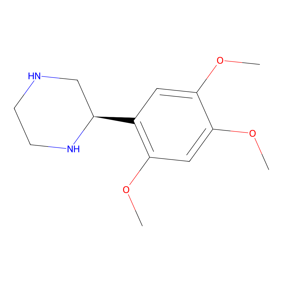 (R)-2-(2,4,5-Trimethoxyphenyl)piperazine molecular structure, CAS 1213154-19-8