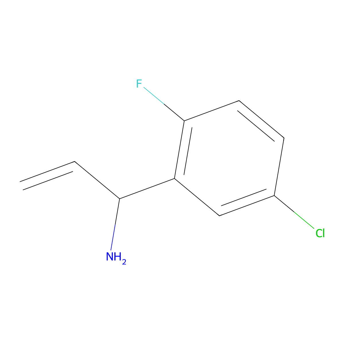 (1R)-1-(5-Chloro-2-fluorophenyl)prop-2-enylamine molecular structure, CAS 1213156-05-8