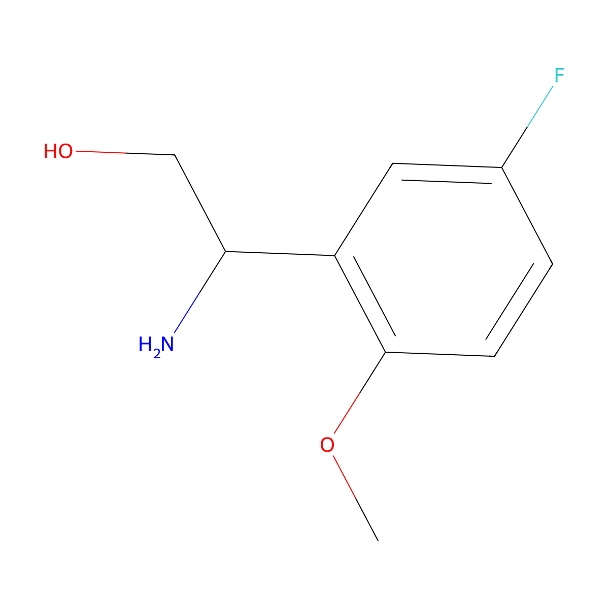 (2S)-2-Amino-2-(5-fluoro-2-methoxyphenyl)ethan-1-OL molecular structure, CAS 1213156-23-0