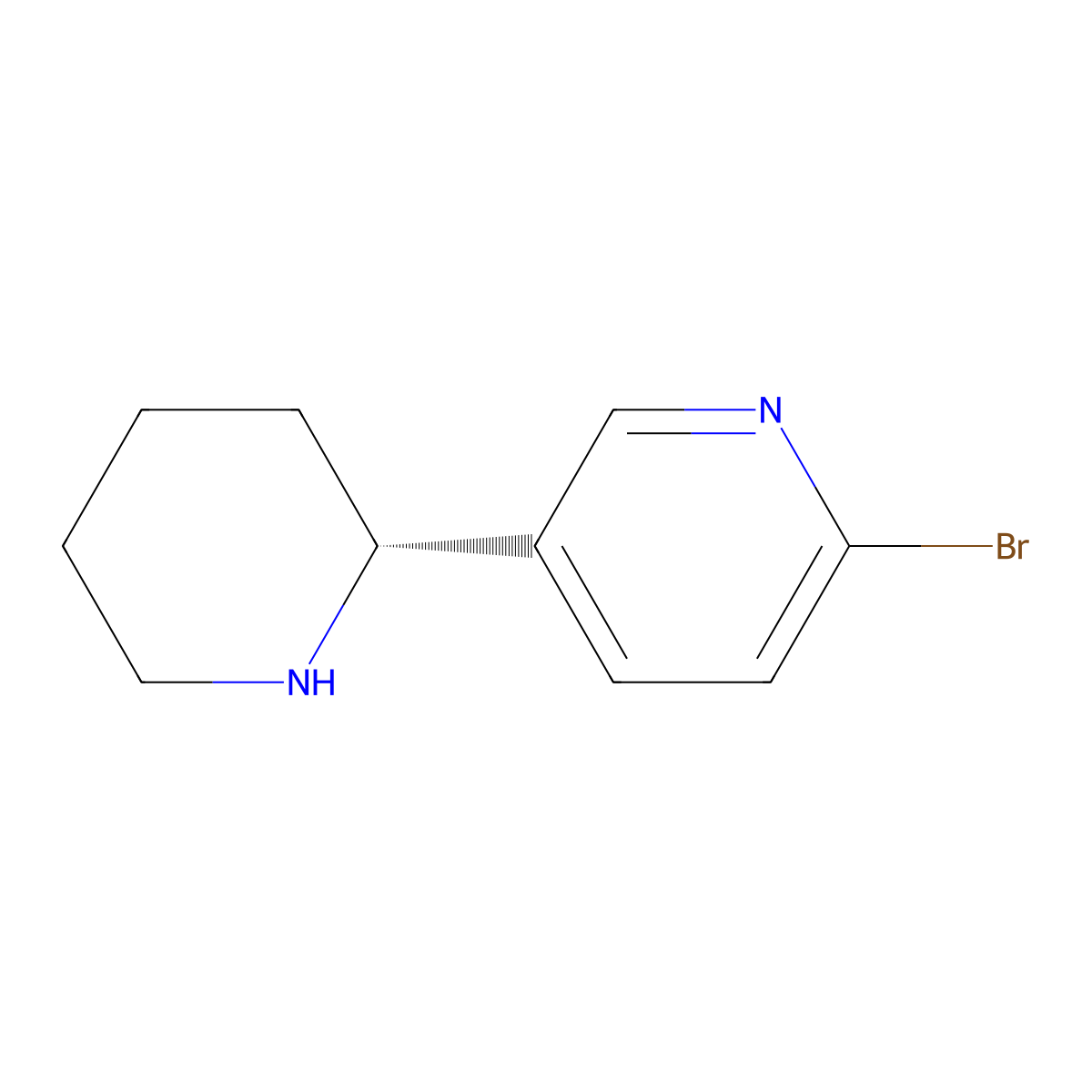 (R)-2-Bromo-5-(piperidin-2-yl)pyridine molecular structure, CAS 1213156-41-2