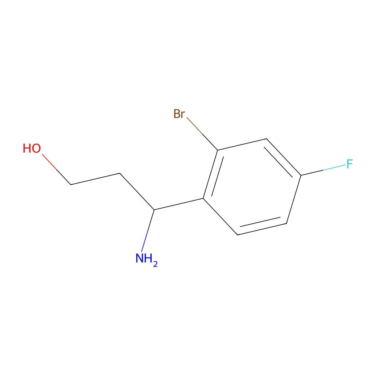 (3R)-3-Amino-3-(2-bromo-4-fluorophenyl)propan-1-OL molecular structure, CAS 1213156-53-6