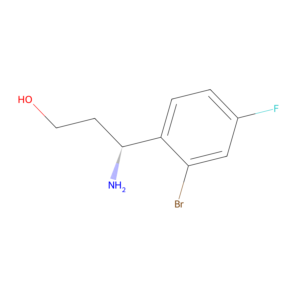 (3R)-3-Amino-3-(2-bromo-4-fluorophenyl)propan-1-OL molecular structure, CAS 1213156-53-6