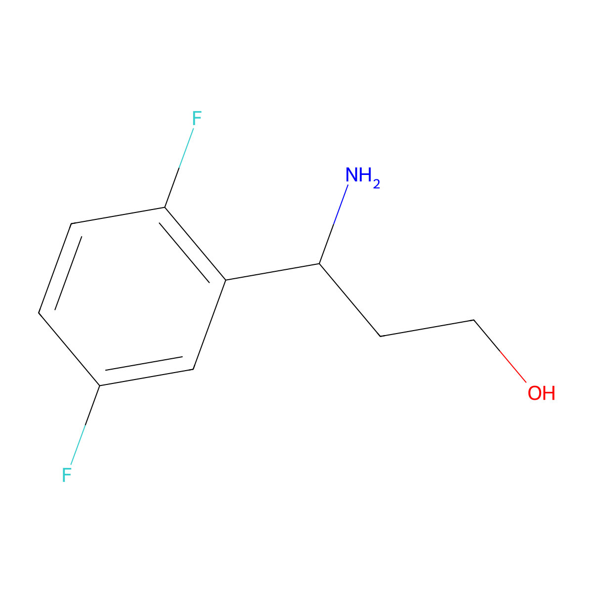 (3R)-3-amino-3-(2,5-difluorophenyl)propan-1-ol molecular structure, CAS 1213157-38-0