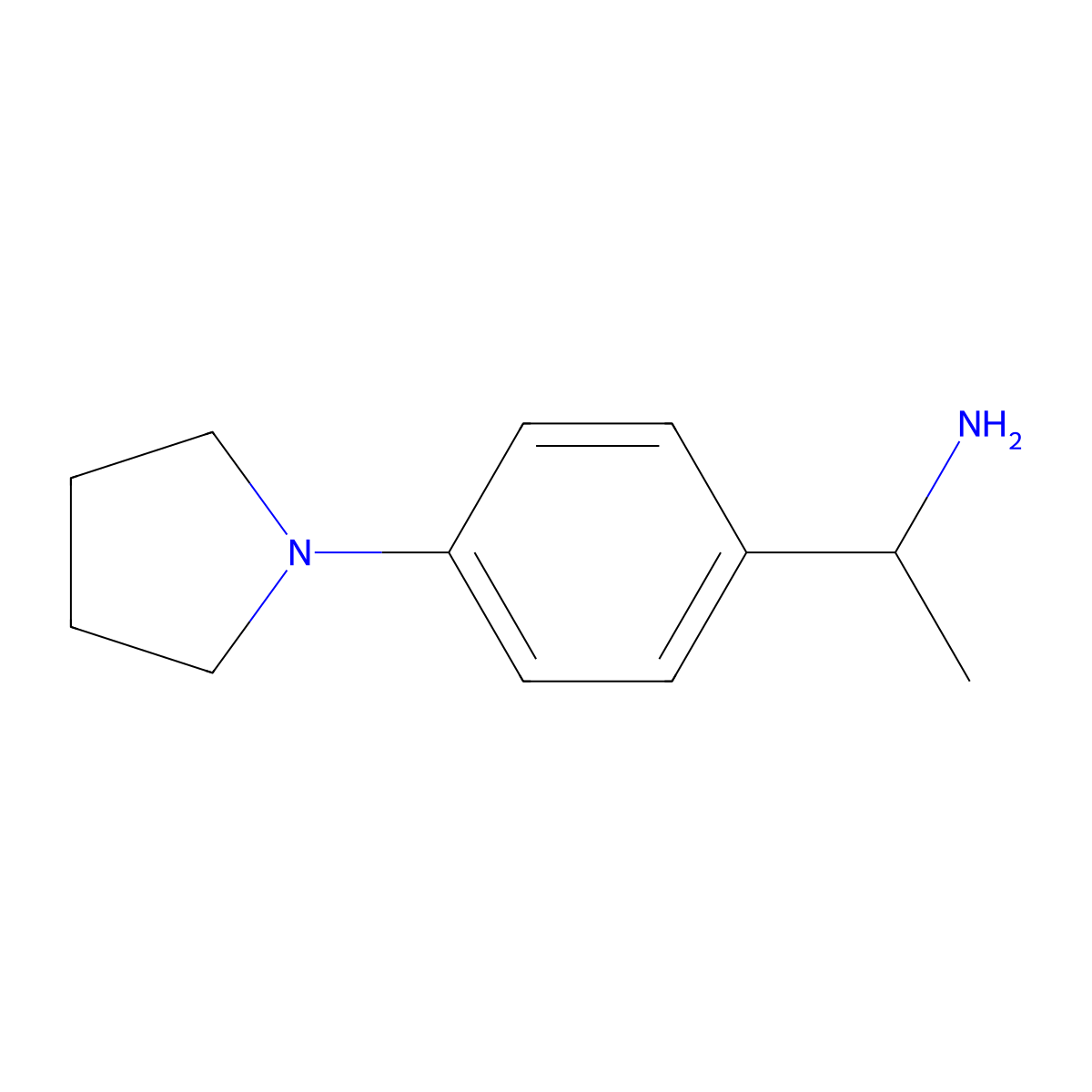 (R)-1-(4-(Pyrrolidin-1-yl)phenyl)ethan-1-amine molecular structure, CAS 1213157-92-6