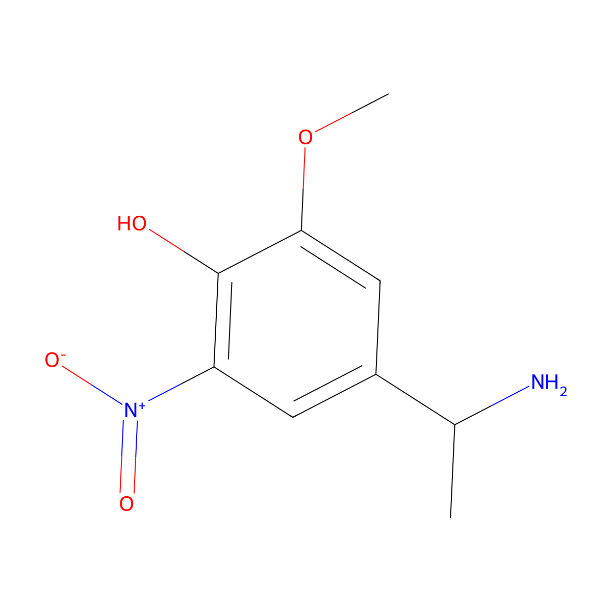 4-[(1R)-1-aminoethyl]-2-methoxy-6-nitrophenol molecular structure, CAS 1213159-32-0