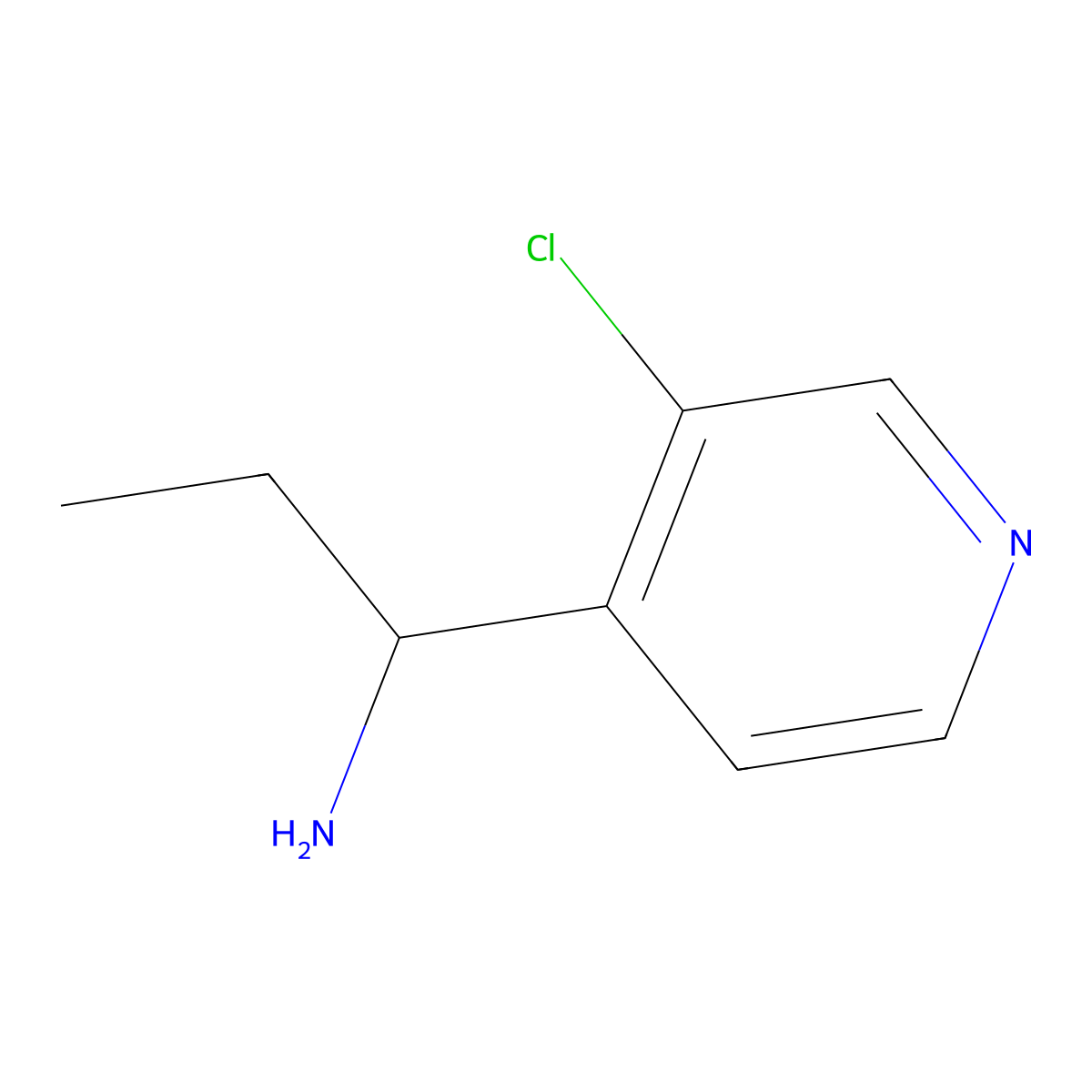 (1R)-1-(3-Chloro(4-pyridyl))propylamine molecular structure, CAS 1213159-61-5