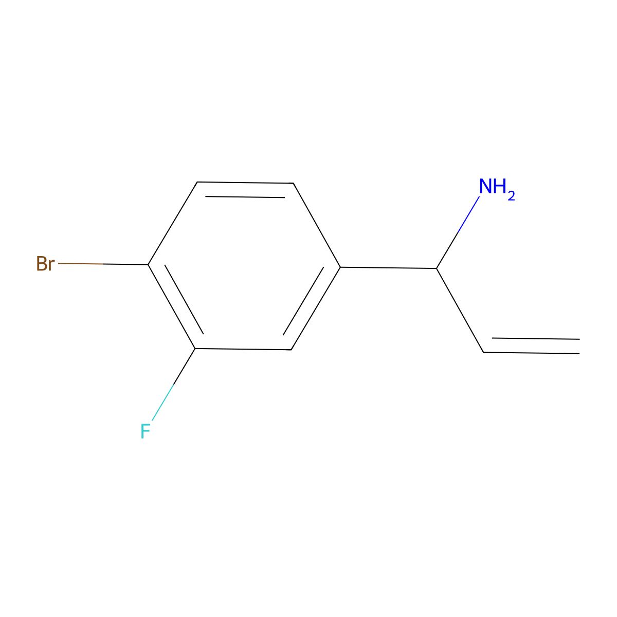 (1S)-1-(4-Bromo-3-fluorophenyl)prop-2-enylamine molecular structure, CAS 1213159-73-9