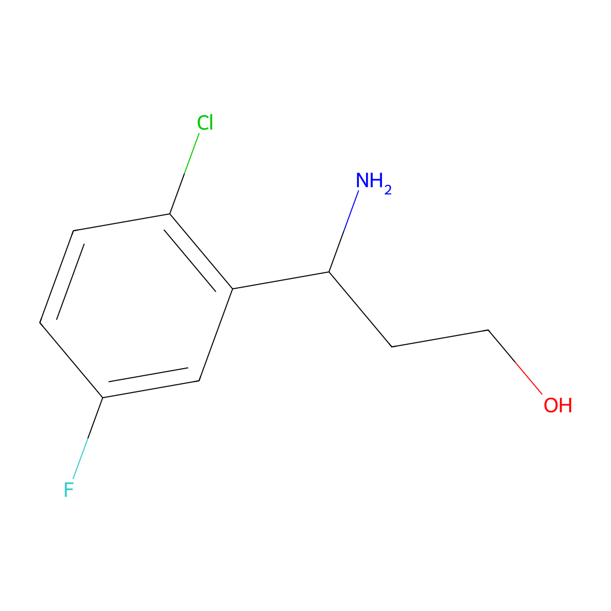(R)-3-Amino-3-(2-chloro-5-fluorophenyl)propan-1-OL molecular structure, CAS 1213160-00-9