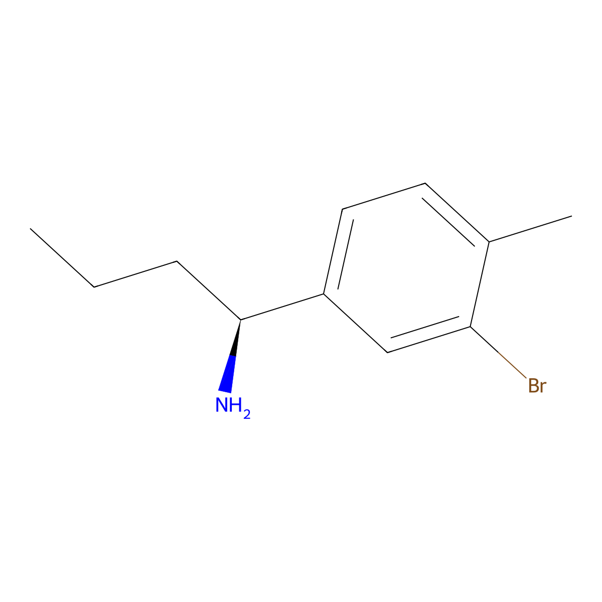 (S)-1-(3-Bromo-4-methylphenyl)butan-1-amine molecular structure, CAS 1213160-08-7