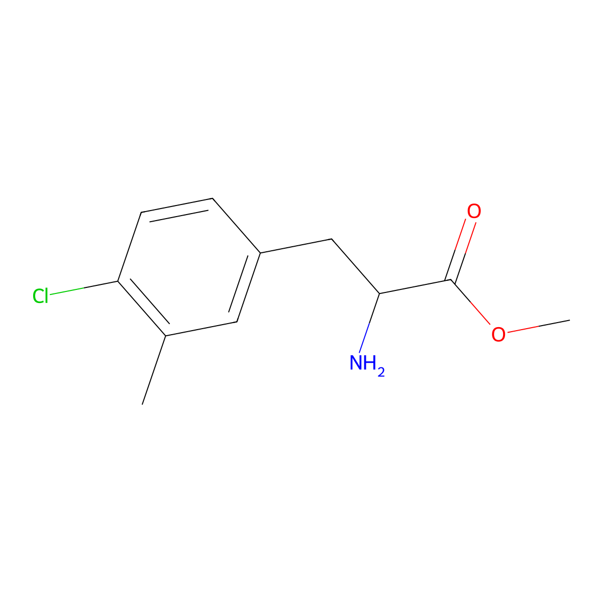 Methyl (R)-2-amino-3-(4-chloro-3-methylphenyl)propanoate molecular structure, CAS 1213160-28-1