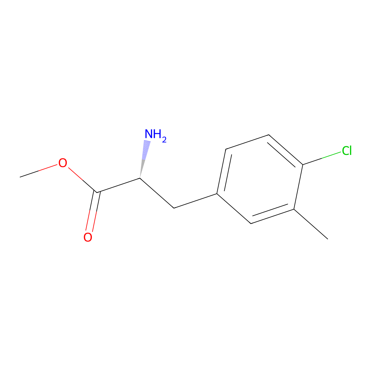 Methyl (R)-2-amino-3-(4-chloro-3-methylphenyl)propanoate molecular structure, CAS 1213160-28-1