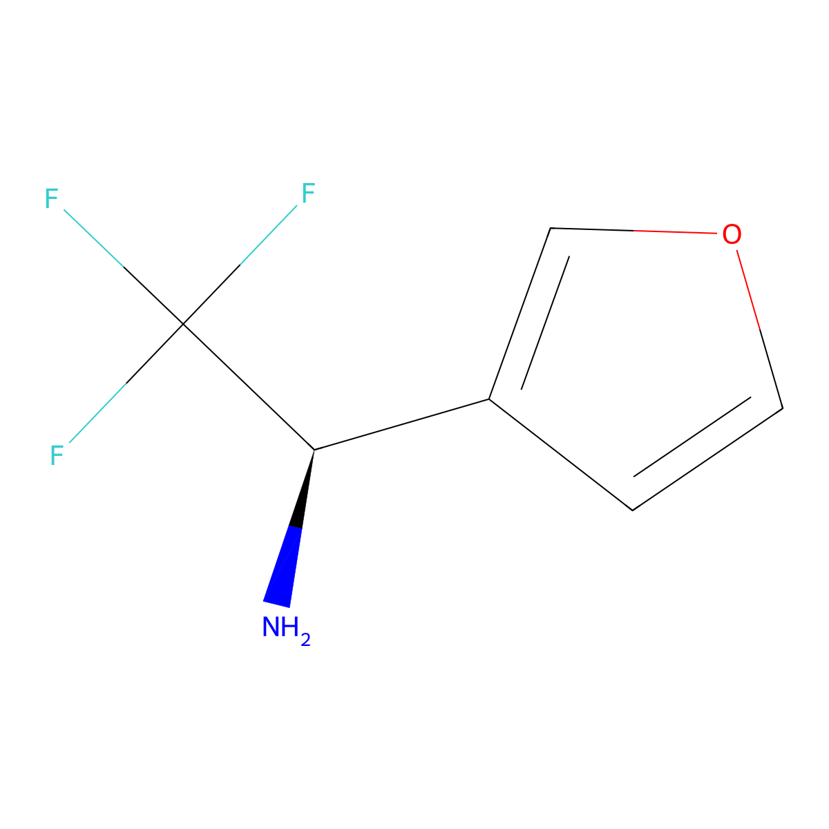 (1R)-2,2,2-Trifluoro-1-(3-furyl)ethylamine molecular structure, CAS 1213161-08-0