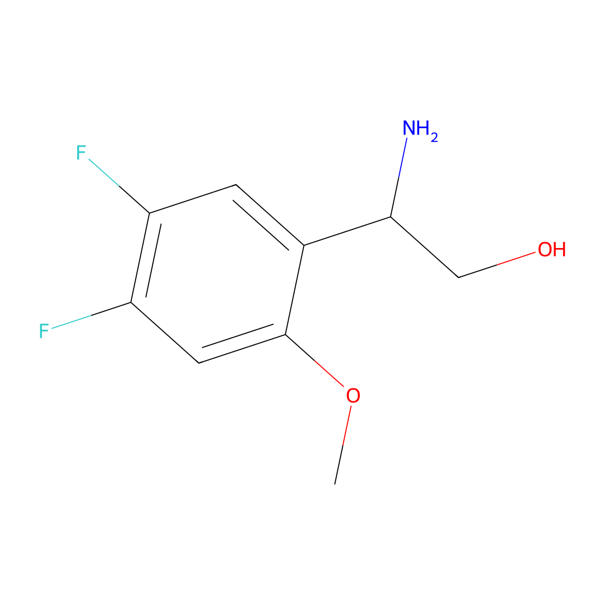 (s)-2-Amino-2-(4,5-difluoro-2-methoxyphenyl)ethan-1-ol molecular structure, CAS 1213162-01-6