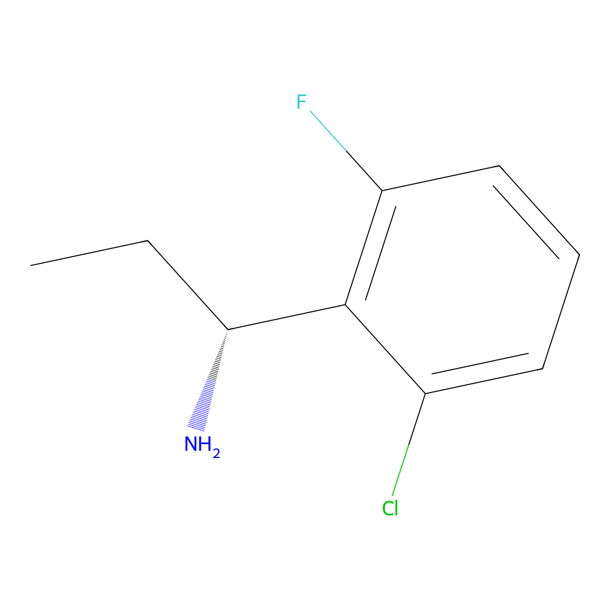 (R)-1-(2-Chloro-6-fluorophenyl)propan-1-amine molecular structure, CAS 1213162-92-5