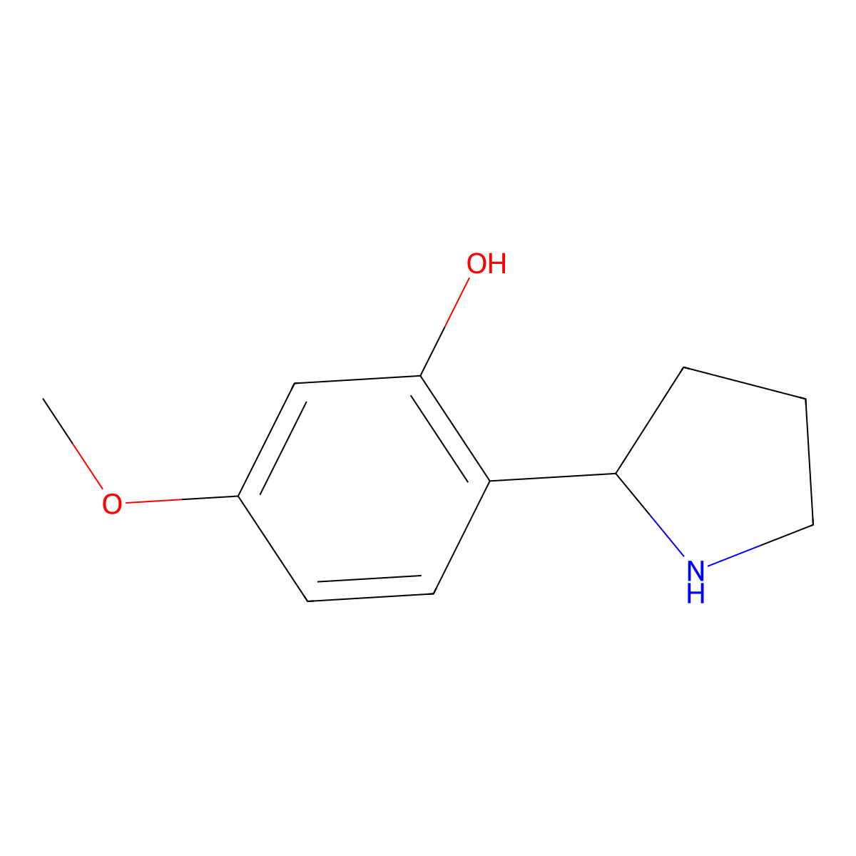(S)-5-Methoxy-2-(pyrrolidin-2-yl)phenol molecular structure, CAS 1213163-04-2