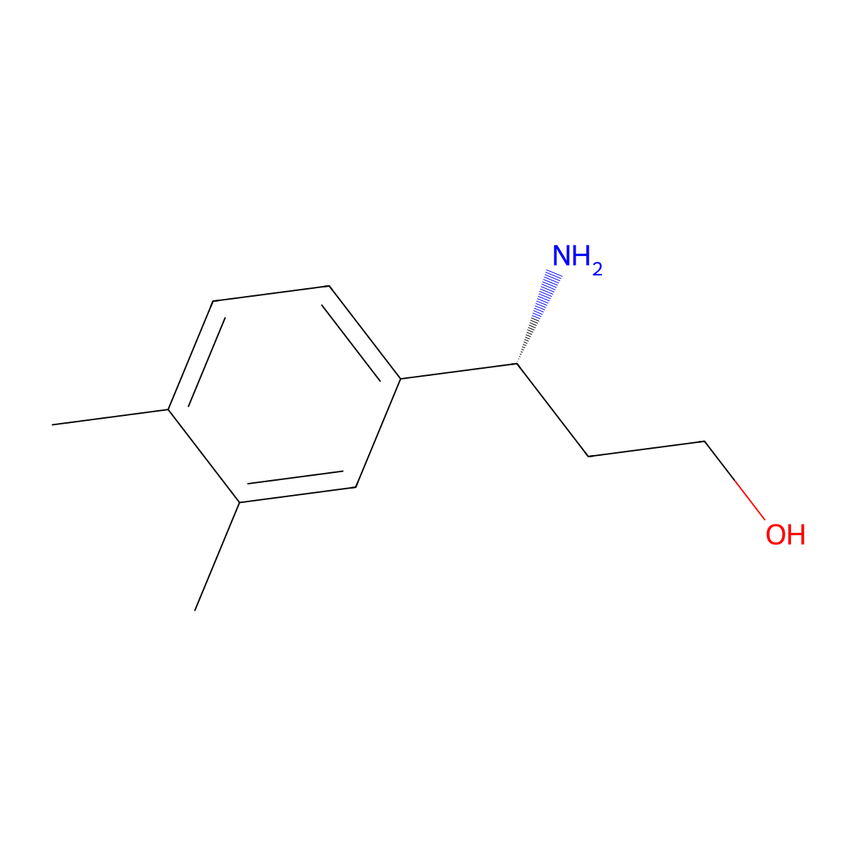 (3R)-3-amino-3-(3,4-dimethylphenyl)propan-1-ol molecular structure, CAS 1213164-26-1