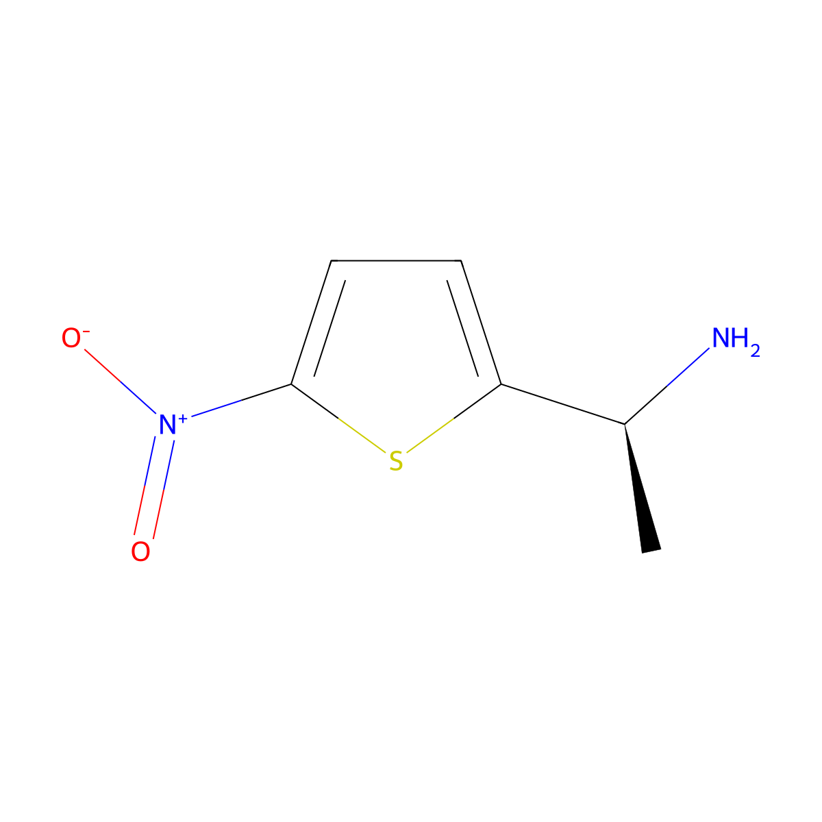 (1S)-1-(5-nitrothiophen-2-yl)ethan-1-amine molecular structure, CAS 1213164-53-4