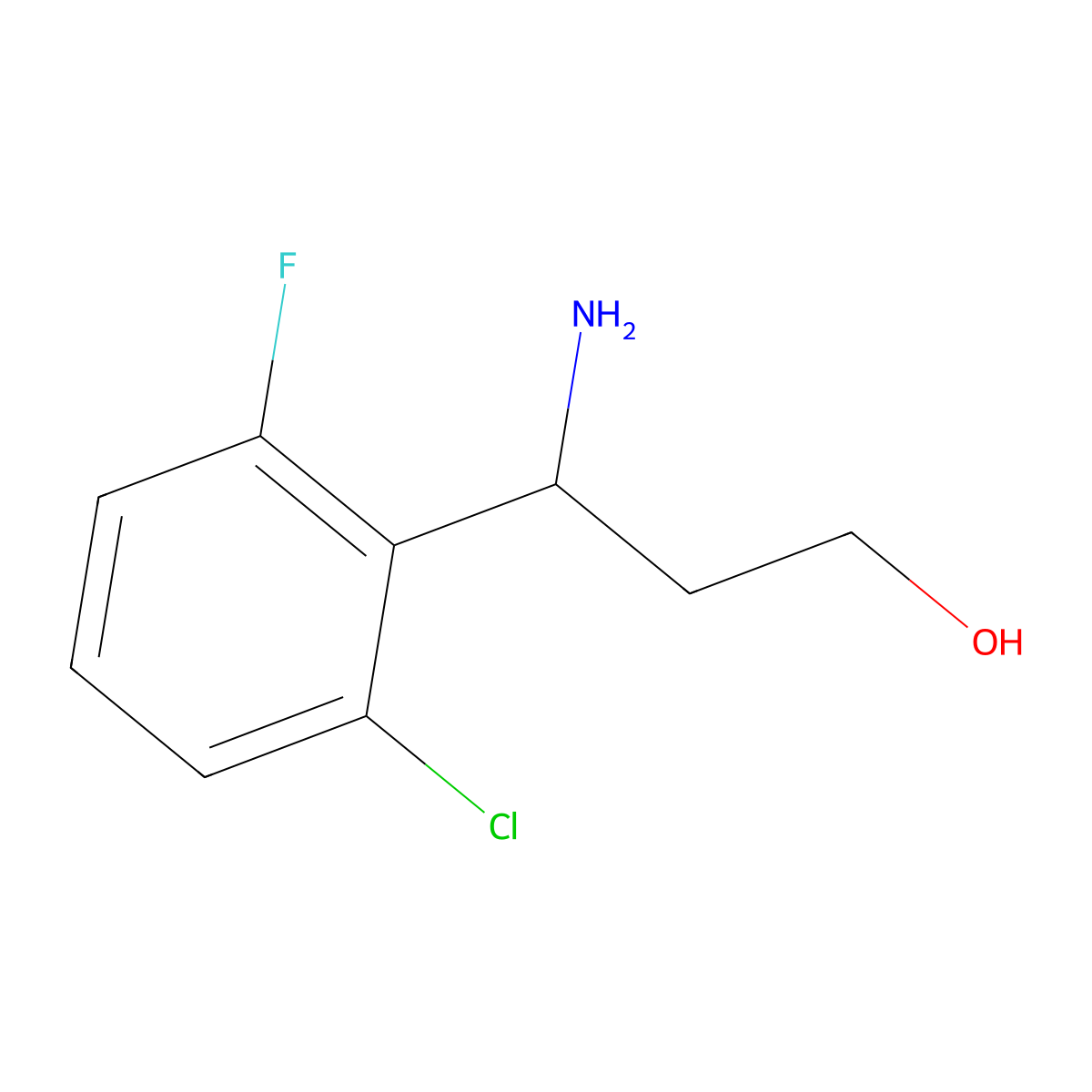 (3S)-3-Amino-3-(2-chloro-6-fluorophenyl)propan-1-OL molecular structure, CAS 1213167-17-9