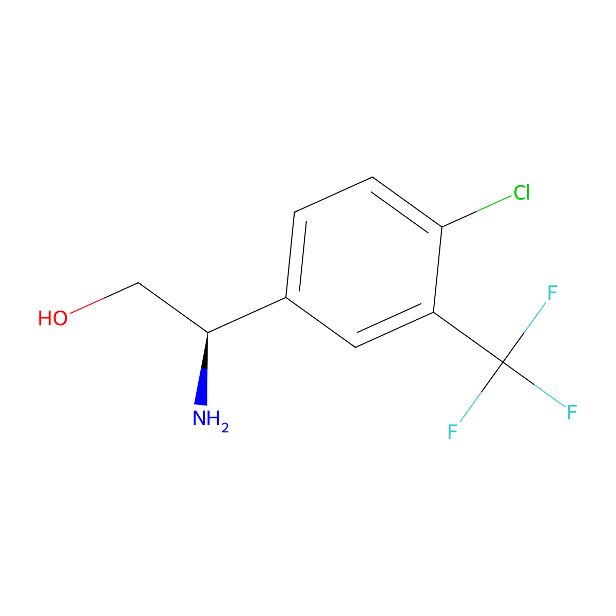 (R)-2-Amino-2-(4-chloro-3-(trifluoromethyl)phenyl)ethanol molecular structure, CAS 1213168-06-9