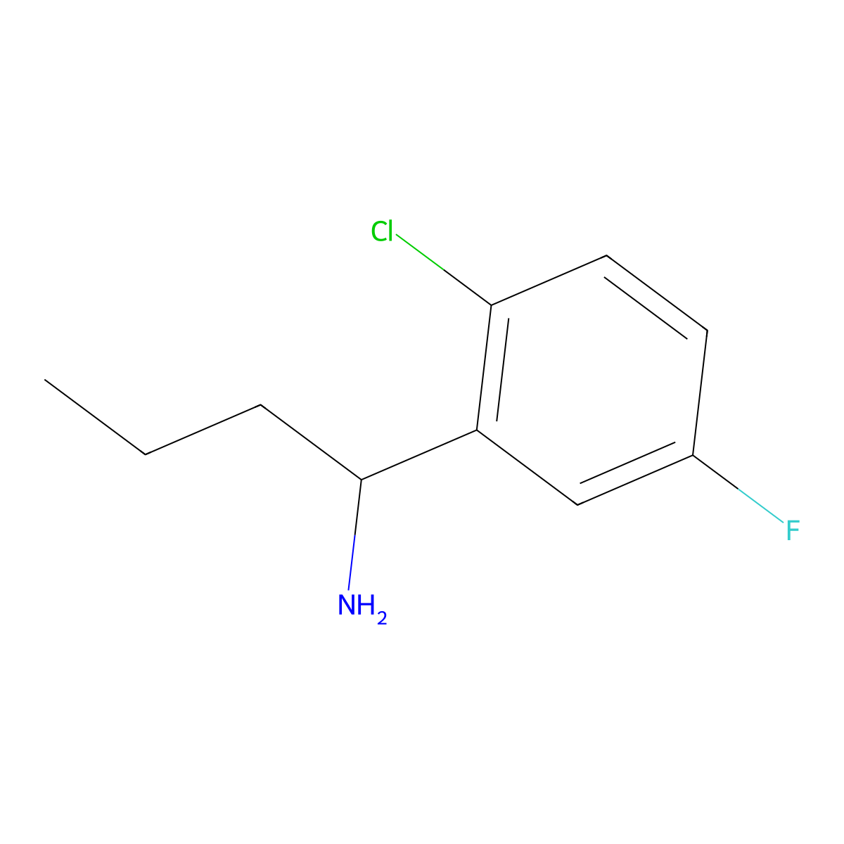 (S)-1-(2-Chloro-5-fluorophenyl)butan-1-amine molecular structure, CAS 1213168-39-8