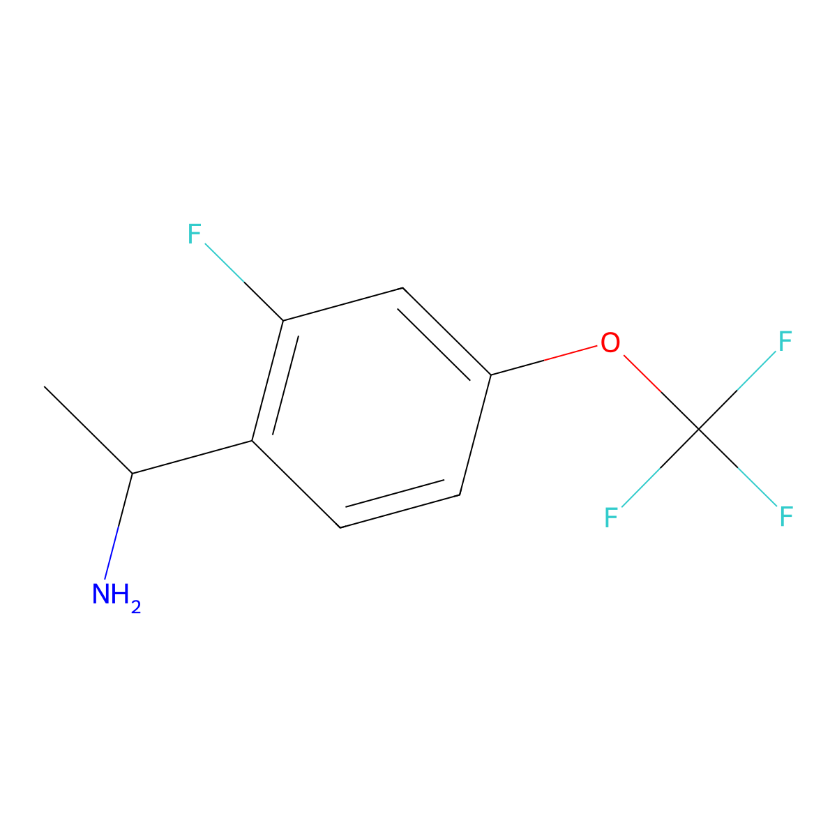 (S)-1-(2-fluoro-4-(trifluoromethoxy)phenyl)ethanamine molecular structure, CAS 1213169-46-0