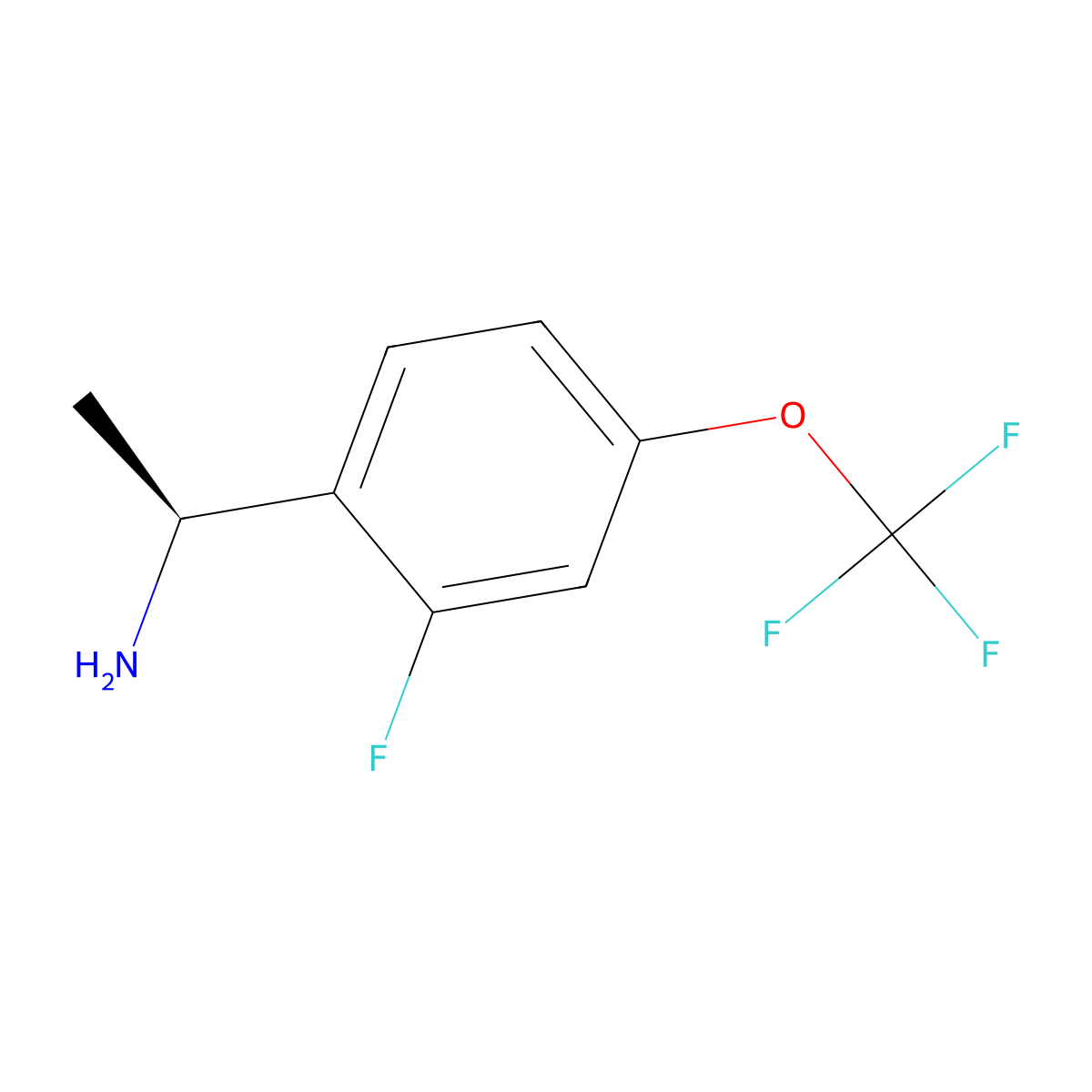 (S)-1-(2-fluoro-4-(trifluoromethoxy)phenyl)ethanamine molecular structure, CAS 1213169-46-0
