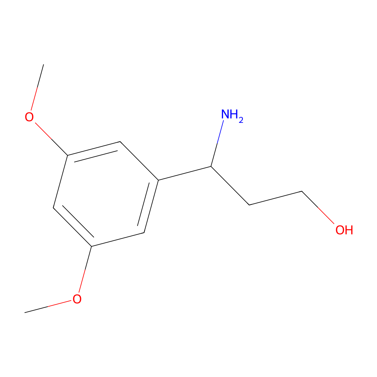 (3R)-3-amino-3-(3,5-dimethoxyphenyl)propan-1-ol molecular structure, CAS 1213170-19-4