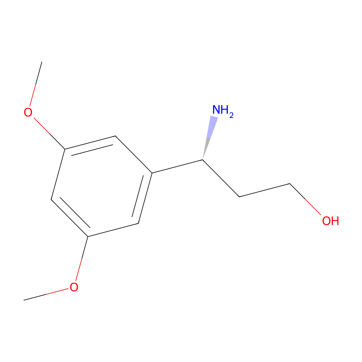 (3R)-3-amino-3-(3,5-dimethoxyphenyl)propan-1-ol molecular structure, CAS 1213170-19-4