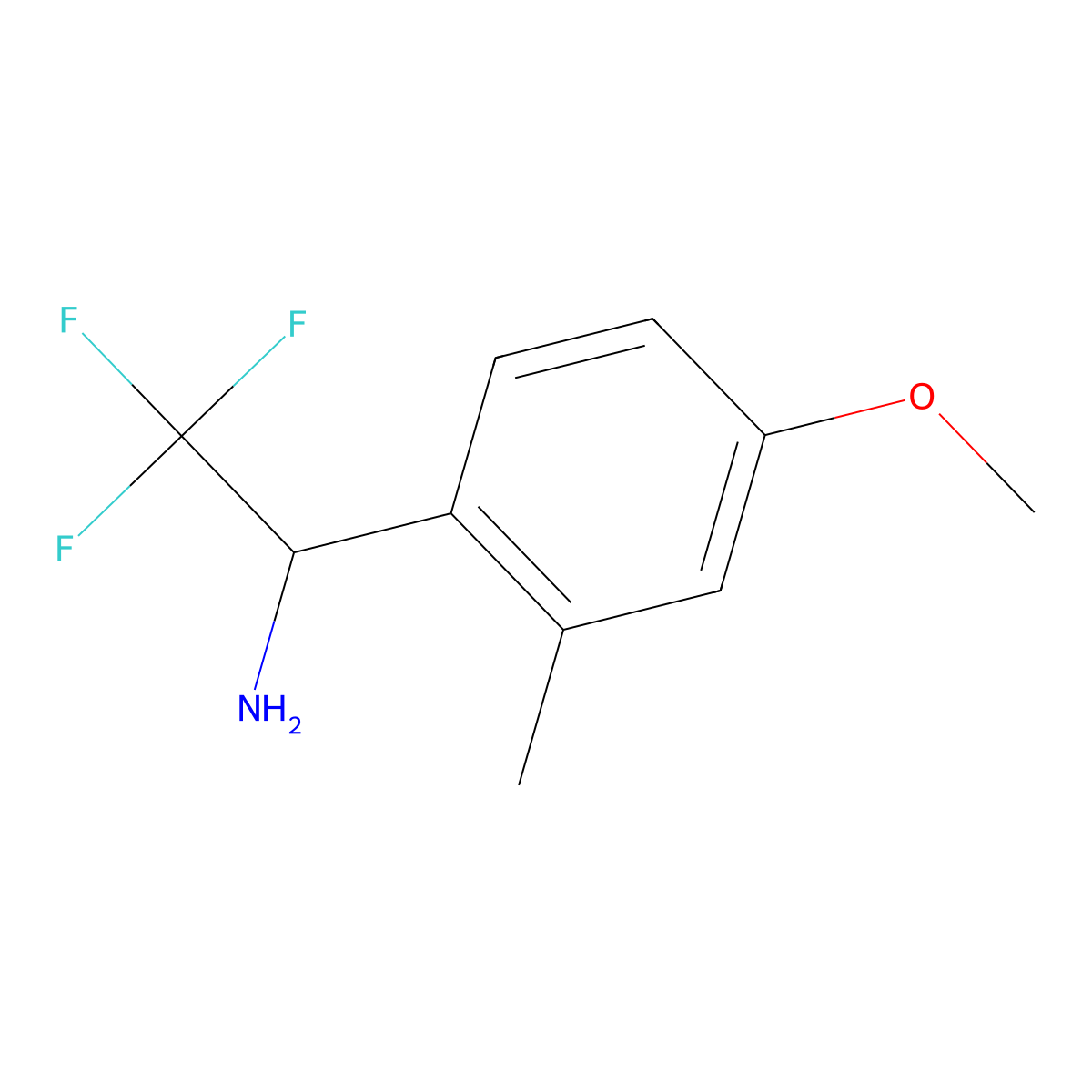 (S)-2,2,2-Trifluoro-1-(4-methoxy-2-methylphenyl)ethan-1-amine molecular structure, CAS 1213170-69-4
