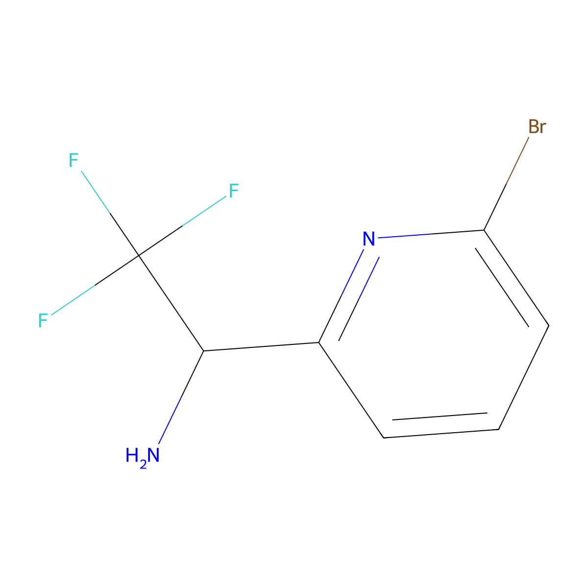 (R)-1-(6-Bromopyridin-2-YL)-2,2,2-trifluoroethan-1-amine molecular structure, CAS 1213170-99-0