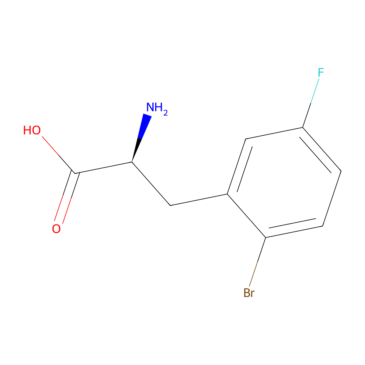 (2S)-2-Amino-3-(2-bromo-5-fluorophenyl)propanoic acid molecular structure, CAS 1213171-46-0