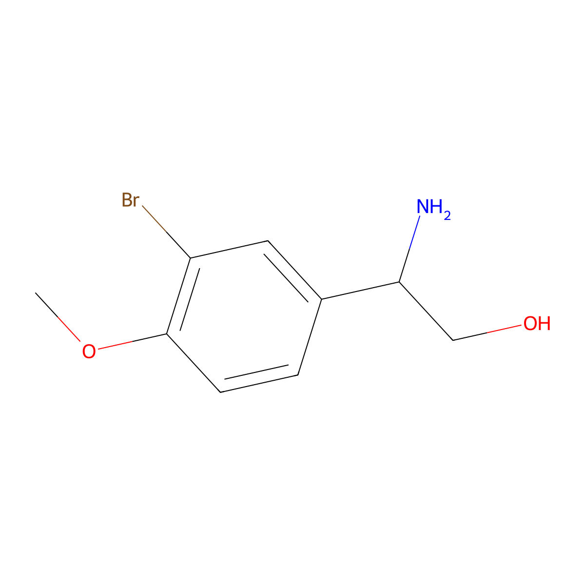 (S)-2-Amino-2-(3-bromo-4-methoxyphenyl)ethan-1-ol molecular structure, CAS 1213171-58-4