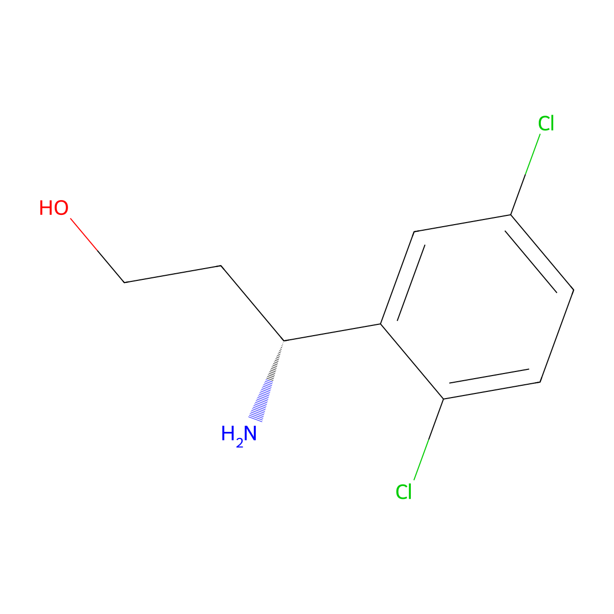 (3R)-3-Amino-3-(2,5-dichlorophenyl)propan-1-OL molecular structure, CAS 1213172-78-1
