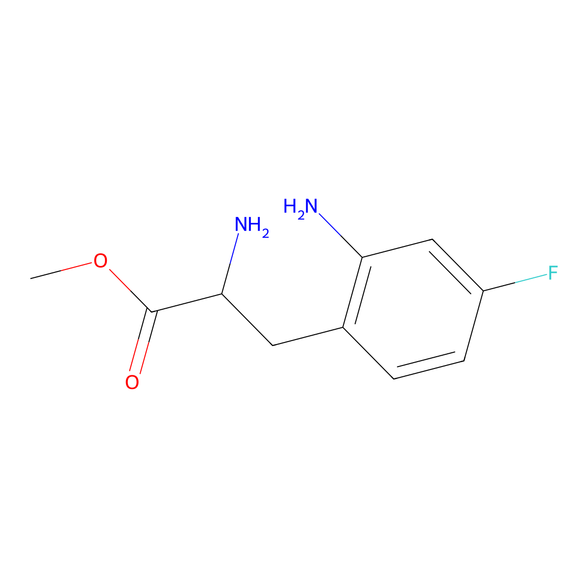 Methyl (S)-2-amino-3-(2-amino-4-fluorophenyl)propanoate hydrochloride molecular structure, CAS 1213174-27-6