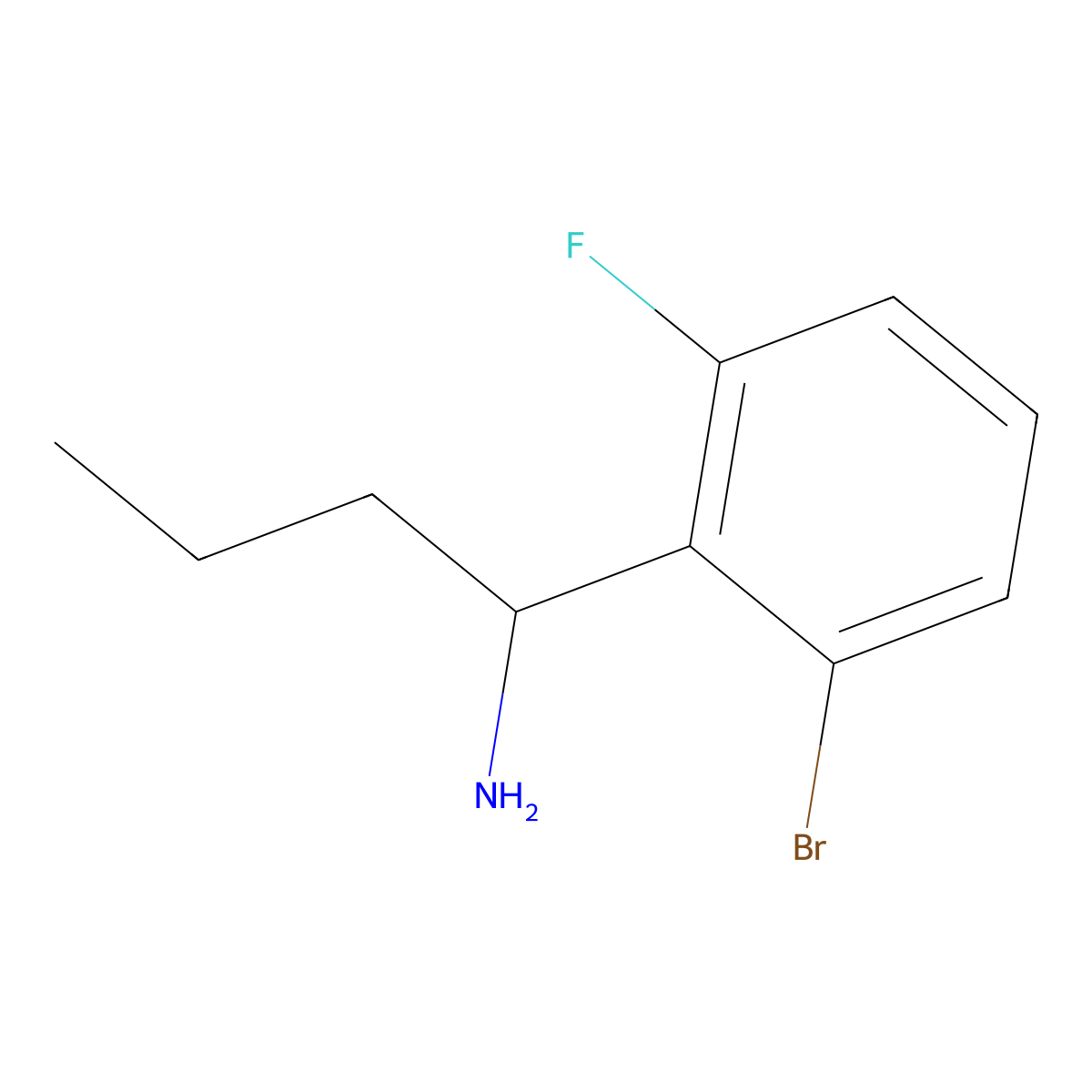 (S)-1-(2-Bromo-6-fluorophenyl)butan-1-amine molecular structure, CAS 1213175-20-2