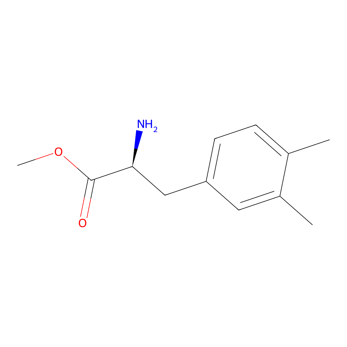 Methyl (S)-2-amino-3-(3,4-dimethylphenyl)propanoate molecular structure, CAS 1213175-26-8