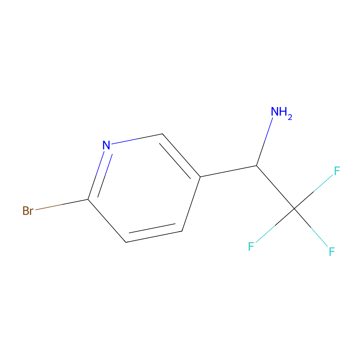 (S)-1-(6-Bromopyridin-3-YL)-2,2,2-trifluoroethan-1-amine molecular structure, CAS 1213176-11-4