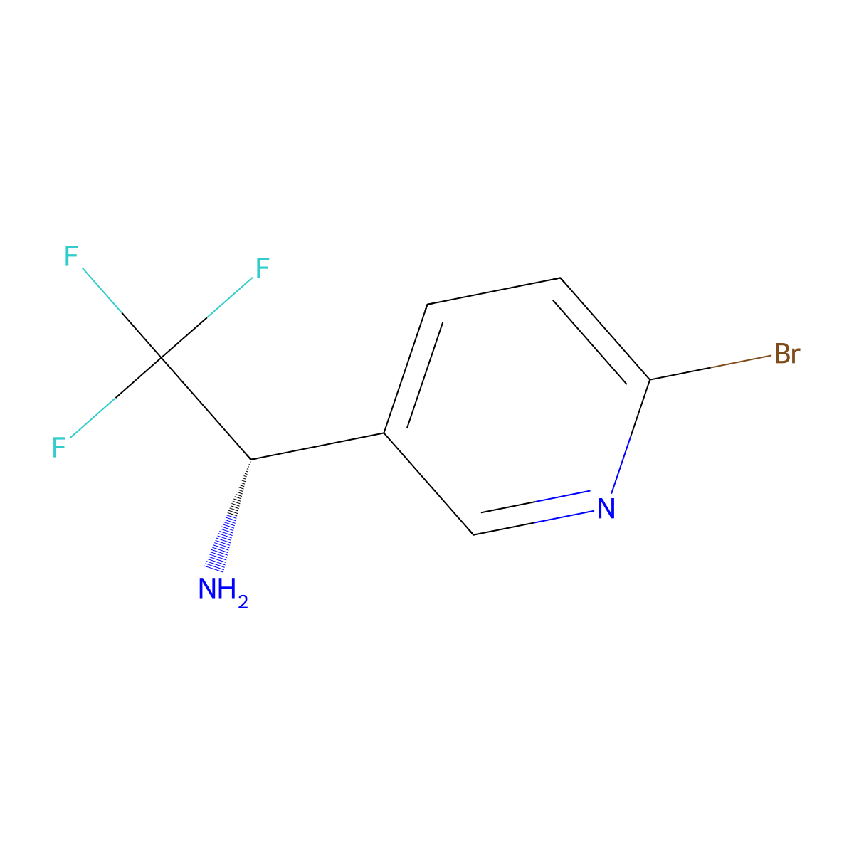 (S)-1-(6-Bromopyridin-3-YL)-2,2,2-trifluoroethan-1-amine molecular structure, CAS 1213176-11-4