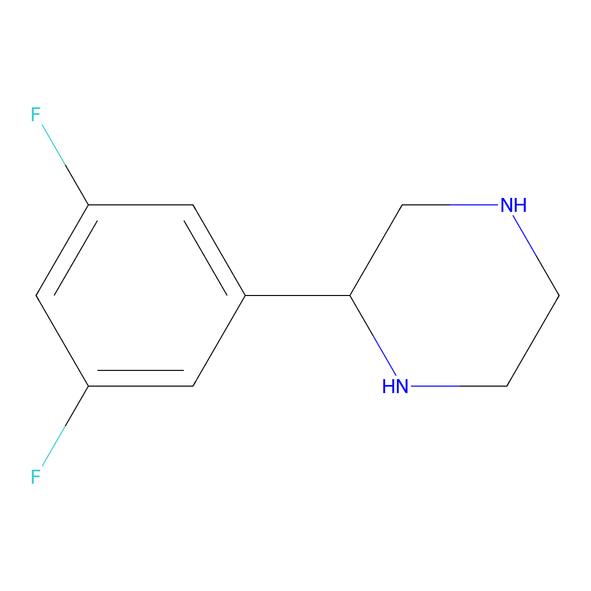 (S)-2-(3,5-Difluorophenyl)piperazine molecular structure, CAS 1213177-10-6